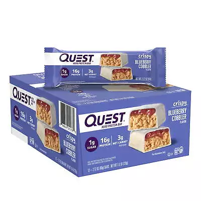 Quest Nutrition Blueberry Cobbler Hero Protein Bar Low Carb High Protein 12Ct • $28.31