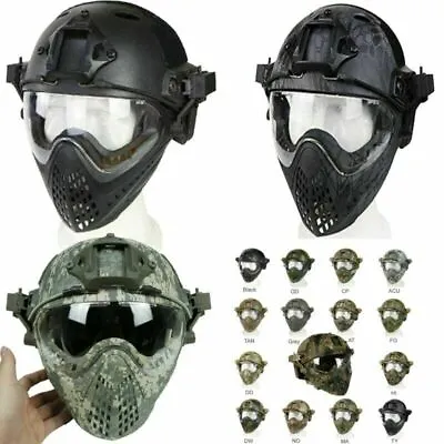 Game Airsoft Paintball Tactical PJ Type Protective Gear Fast Helmet Mask Goggles • £106.25