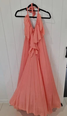 $280 • Buy Lisa Brown Silk Peach Poppy Dress