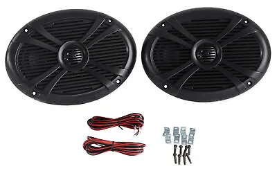 Pair Rockville RMSTS69B 6x9 1000w Waterproof Marine Boat Speakers 2-Way Black • $49.95