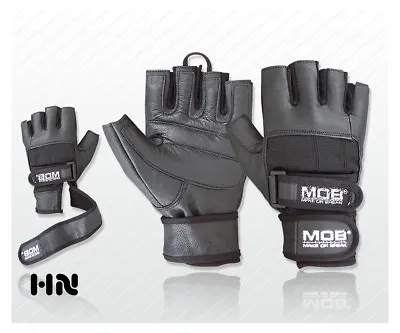 £7.50 • Buy Weight Lifting Padded Leather Gloves Fitness Training Body Building Gym Straps