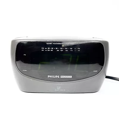 Philips Magnavox Dual Alarm Weatherband Clock Radio Aj3480 Tested And Working • $5.95