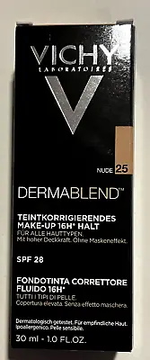 Vichy Dermablend Fluid Corrective Foundation 16h #25 Nude SPF 28 New Packaging • $35.99