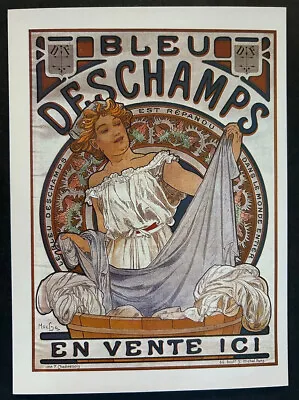 Postcard Artist Signed Alphonse Mucha Bleu Deschamps Magna • $2.99