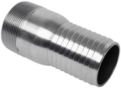 1-1/4  ID Hose Barb X 1-1/4  NPT MNPT Stainless Steel King Combination KC Nipple • $25.95