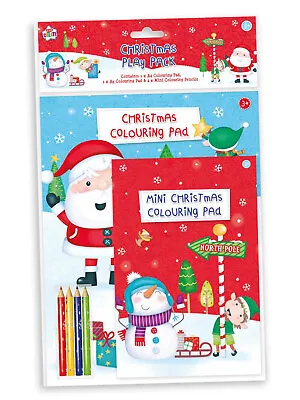 £3.18 • Buy Childrens Christmas Play Pack Colouring Pads Pencils Childrens Activity Set Kids