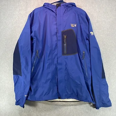 Mountain Hardwear Rain Jacket Men’s XL Blue Conduit DT Full Zip Hood Nylon • $39.99