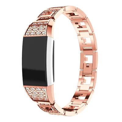 StrapsCo Rhinestone Alloy Watch Bracelet Band Strap For Fitbit Charge 2 • $50.57