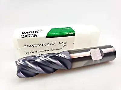 Hanita 3/4 X 3/4 X 1-1/2 X 4 R.09 Solid Carbide End Mill 0.75  TF4V0519007D • $99.95