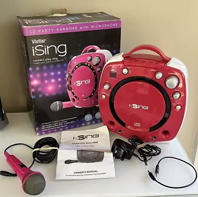 Vivitar I.Sing CD Karaoke With Mic - Pink - Boxed - Ex Cond • £19.50