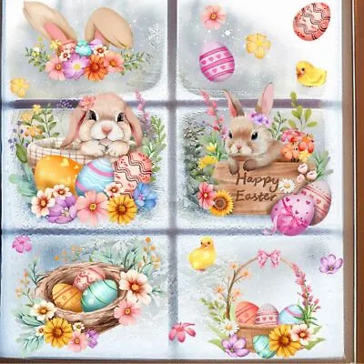 1/3Pcs Cute Easter Eggs Toilet Stickers Cartoon Rabbit Window Decal  Home Decor • £3
