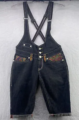 $50 • Buy Vintage Coogi Girls Womens Denim Jean Overalls Coveralls Suspender Shorts 7/8