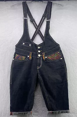 Vintage Coogi Girls Womens Denim Jean Overalls Coveralls Suspender Shorts 7/8 • $50