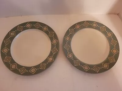 Pottery Barn Bongo Green 2 Salad Plates Japan • $19.99