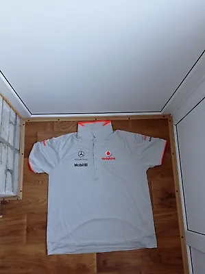 Vodafone McLaren Mercedes F1 Formula One Racing Team Silver Jersey Shirt Sz XXL • $44.99