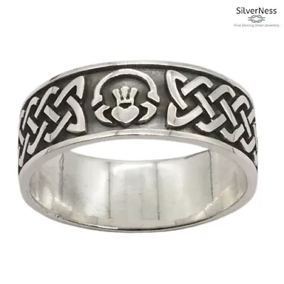 SilverNess Men's Jewellery  Claddagh & Celtic Symbols Ring: 925 Sterling Silver • $52.12