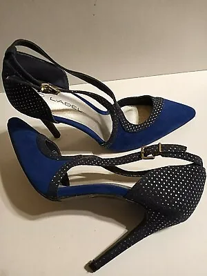 Sexy C LABEL Royal Blue Velvet And Silver Liberty Women's Stiletto Heel  Shoes • $19.95