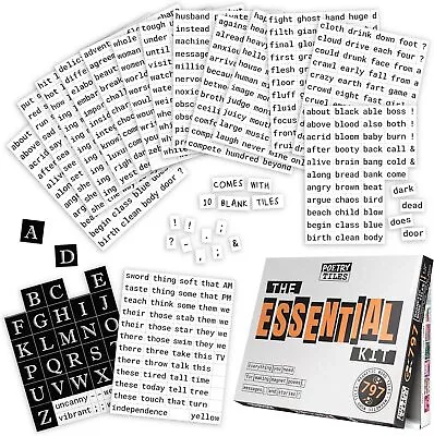 Poetry Tiles The Essential Kit For Fridge Poetry - 797 Pcs Word Magnets For Magn • $33.49