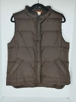 J Crew Brown Goose Down Puffer Vest Women's L Large • $14.99