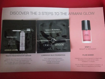 $4.50 • Buy Giorgio Armani Regenessence Youth Regenerator Serum & Luminous Silk Foundation 