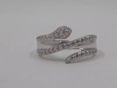 Epiphany Diamonique Cubic Zirconia Snake Ring Platinum Plated • $39.95