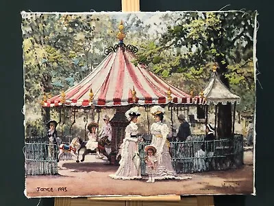 Vintage Finished  Edwardian Fairground   Embroidered Panel. • £9.99