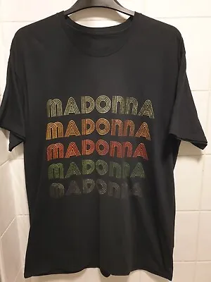 Madonna Official | Spellout T-Shirt (Black)| Size Mens XL - W48  UK 100% Cotton • £13.99