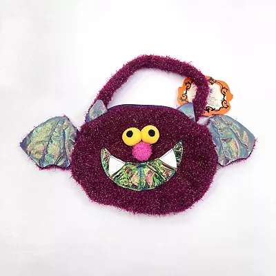 Target Funny Monster Bat Halloween Purse Mini Cosmetic Bag Wings Purple • $11.89