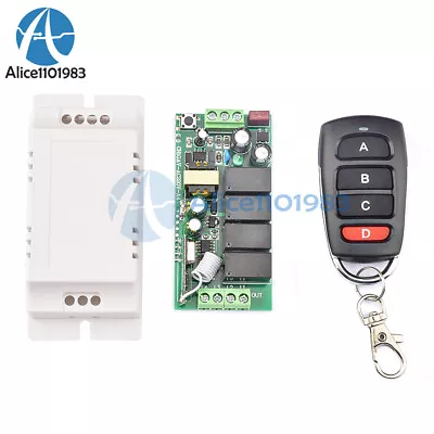 220V 433MHz Wireless RF Remote Control Relay Switch 4 Channel Receiver Board • $10.16