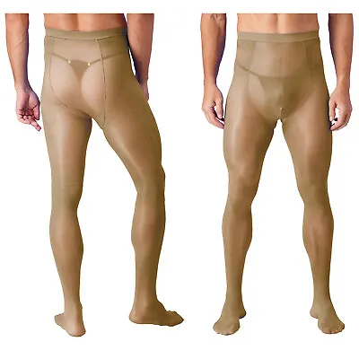 US Sexy Men Seamless Glossy Dance Tights Footed Pantyhose Mesh Stockings Hosiery • $10.24