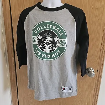 Volleyball Served Hot Champion Long Sleeve Shirt Size Medium Starbucks • $8