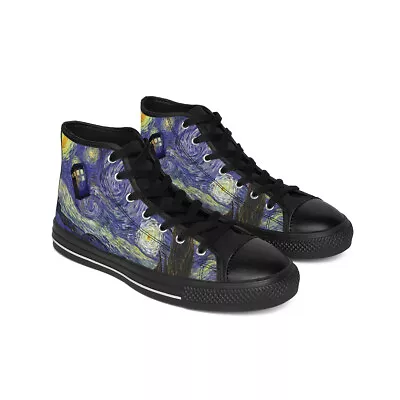 Starry Night X Doctor Who Mix I Van Gogh Inspired I Mens Classic Sneakers • $78.50