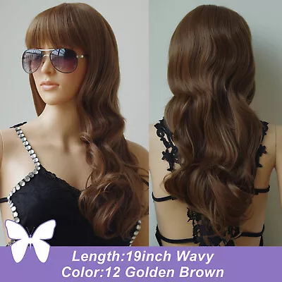 Women Long Hair Wig Straight Curly Wavy Anime Cosplay Party Full Wig With Fringe • £17