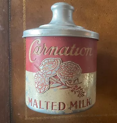 Antique Vintage Carnation Malted Milk Tin • $150