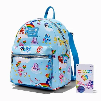 Loungefly Care Bears X Hello Kitty Backpack Blue With All Over Pattern FREE SHIP • $85.40