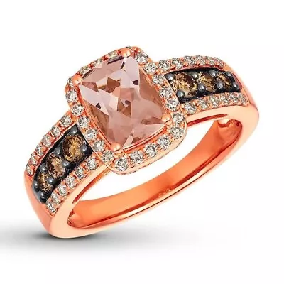 3.00 Ct Radiant Cut Lab Created Morganite Women's Ring 14K Rose Gold Plated • $91.24