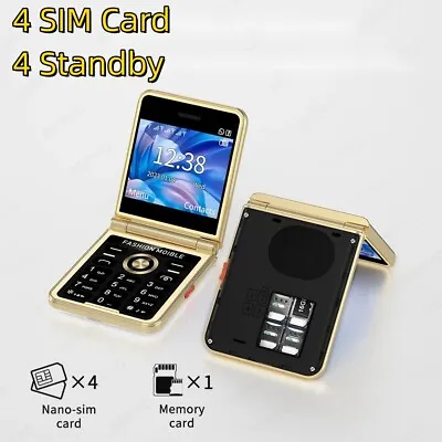 4 SIM Card 4 Standby P21 Flimsy Flip Mobile Phone  2G GSM HD Camera Magic Voice • $37.54
