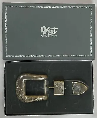 Vintage Sterling Silver Vogt Buckle Set 925 Silver In Box For 1” Belt • $285