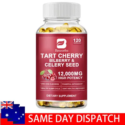Tart Cherry Extract 120 Veggie Caps Sleep Support & Muscle Recovery 12000mg • $21.99