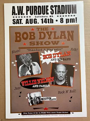 BOB DYLAN WILLIE NELSON ORIGINAL CONCERT POSTER Aug 14 2004 Salisbury MD • $77.77