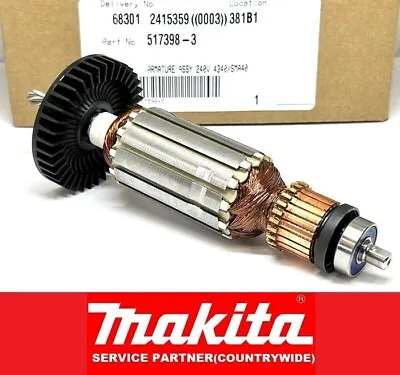 Genuine Makita 517398-3 Armature Assy 240v Orbital Jigsaw 4340 4341 4350 4351 • £40.86