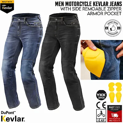 Men Motorcycle Jeans Motorbike Pant Denim Trousers Made With Kevlar & CE Armors • $49.31