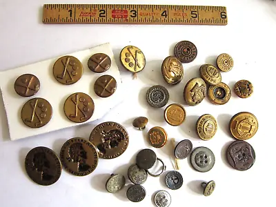 32 Vintage Antique Lot Brass Metal Buttons Shotgun Shell Oshkosh B'Gosh Queen • $16.97
