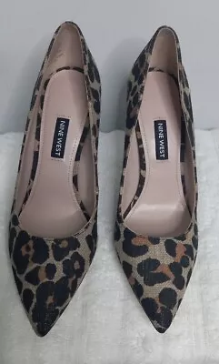 Nine West Leopard Print Heels Size 7.5 • $40