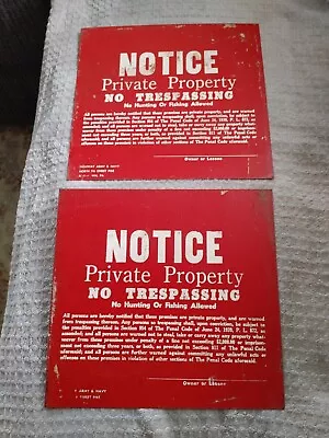 Lot Of 2 Metal Vintage No Trespassing Army/Navy Signs Allentown Pa • $25
