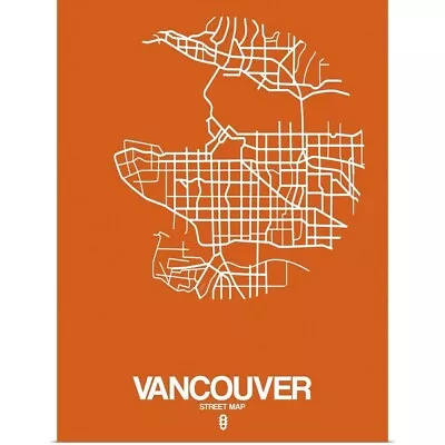 Vancouver Street Map Orange Poster Art Print Map Home Decor • $29.99