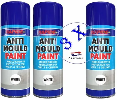 £12.95 • Buy 3 X ANTI MOULD SPRAY PAINT QUICK DRY MOULD GROWTH PROTECTION WALLS/CELLING 400ML