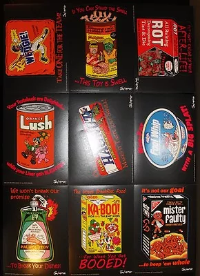 2010 Wacky Packages Old School 2 5x7 9 Post Card Size Set Jay Lynch Lost Art • £19.26