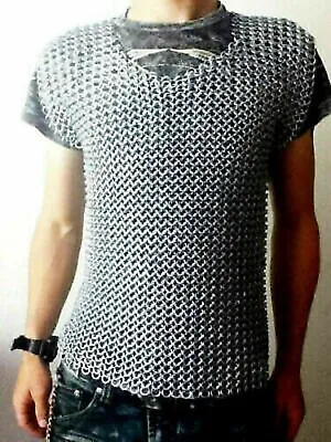 Aluminum Chain Mail Butted Chainmail Armor Reenactment LARP Chainmail Hauberk • £126.87