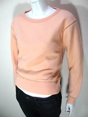 J.Crew Sweatshirt Womens Small Peach Soft Fleece Long Sleeve Cotton Pullover • $13.99